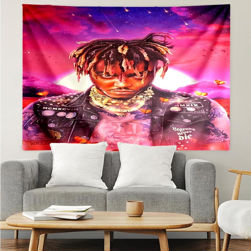 Juice WRLD Tapestry for Bedroom Aesthetic Classroom Tapestries Wall Hanging for Living Room Dorm Office,Ideal Creative Gift