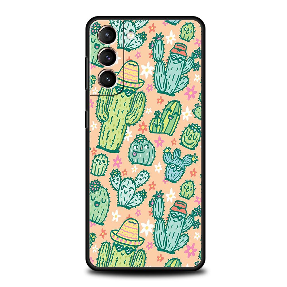 Чехол-растение кактус для Samsung Galaxy S24 S23 S22 S20 S21 FE Ultra S24 S23 S10 S10E S9 S8 Plus 5G Силиконовый чехол для телефона Capas Сумки