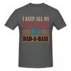 Unisex Funny I Keep All My Dad Jokes In A DadABase T Shirt Vintage Oversized Cotton Crewneck Sleeve Custom T Shirts
