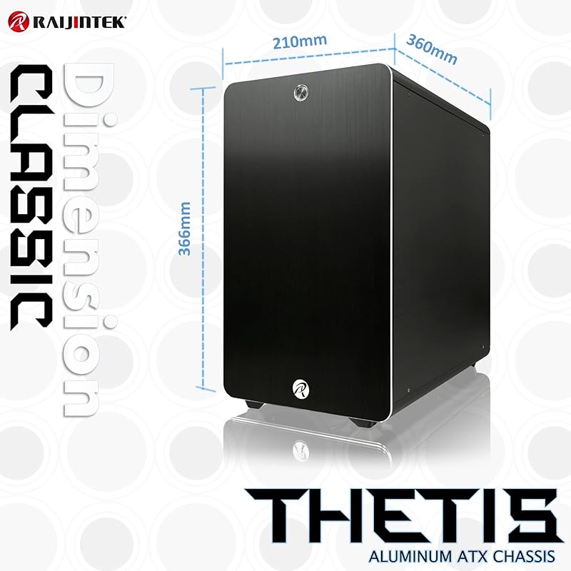 Корпус RAIJINTEK из алюминия ATX, совместимый с материнской платой, средней башни, оснащен закаленным стеклом толщиной 3 мм с обеих сторон 0R200054 (СЕРЕБРЯНОЕ ОКНО ФЕТИДЫ)