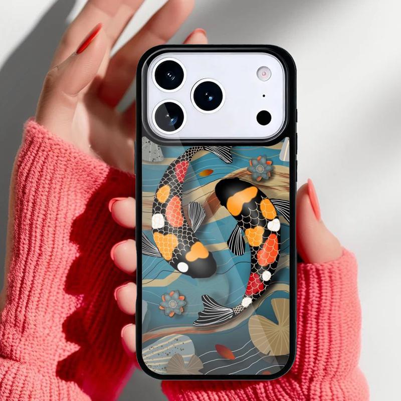 Японская рыба кои Чехол для телефона iPhone 17 16 15 14 13 Pro Max Задняя крышка для 12 11 Pro Coque