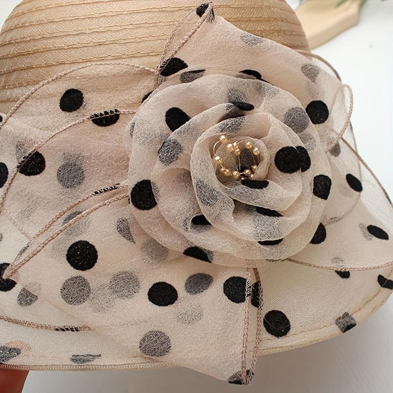 Elevate Your Vacation Look with This Stylish Flower Decor Dotted Print Bucket Hat