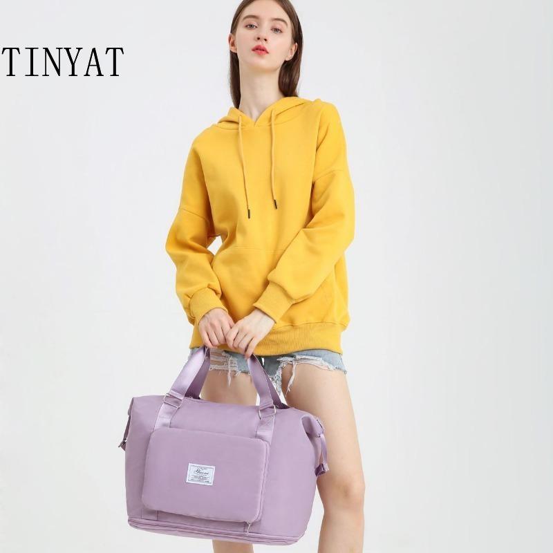 TINYAT Сумки Женская складная сумка для багажа с расширением дна Многофункциональный рюкзак Handburt Ticked Фитнес-сумка Большая вместительная мужская дорожная сумка