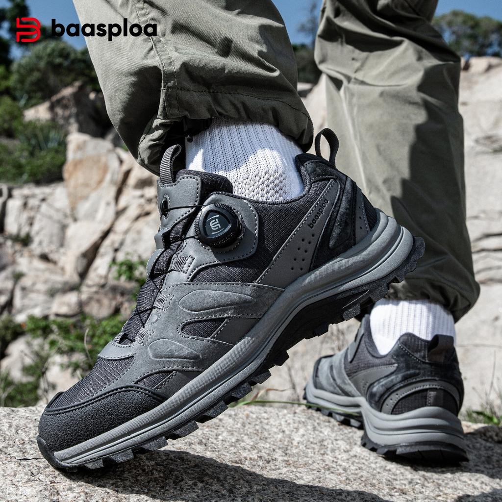 Мужские походные ботинки, уличная обувь, поворотная пряжка, нескользящие, легкие походные ботинки, мужская нескользящая спортивная обувь, дышащие кроссовки для бега по пересеченной местности