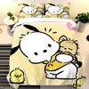 Мультяшное постельное белье Pochacco Sanrio Аниме Детский комплект Постельное белье размера Queen и Twin Покрывало с принтом класса А King