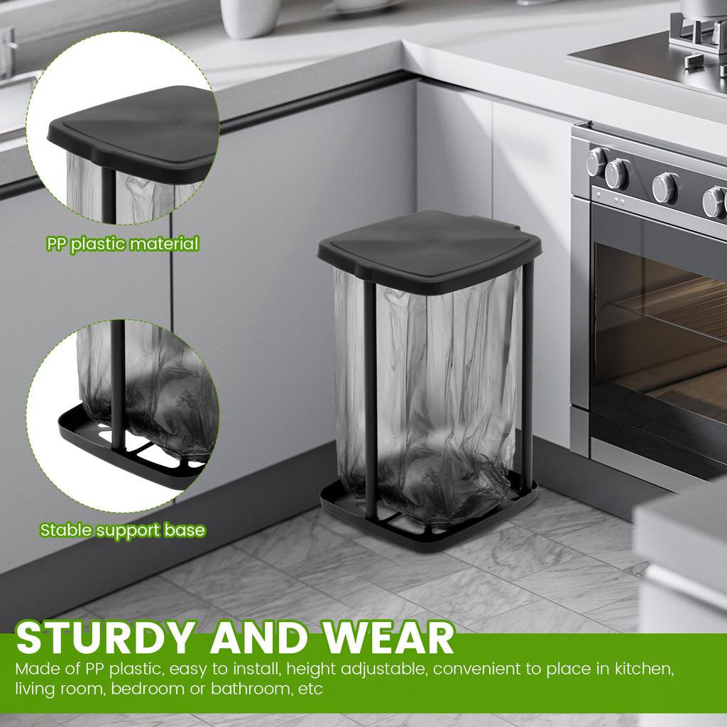 Портативное пластиковое мусорное ведро Складное Регулируемая высота Мусорное ведро для кемпинга с откидной крышкой для дома кухни вечеринки кемпинга на открытом воздухе