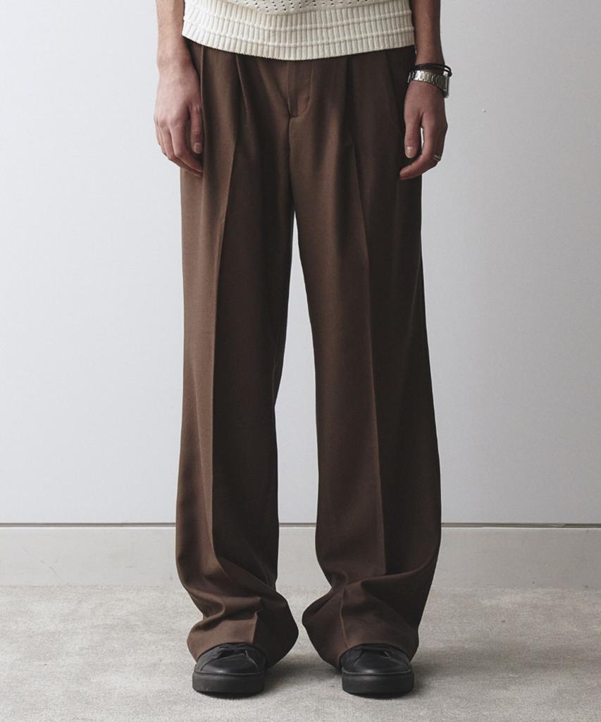 MAISON MINED Брюки с двумя защипами широкие Saint Коричневые