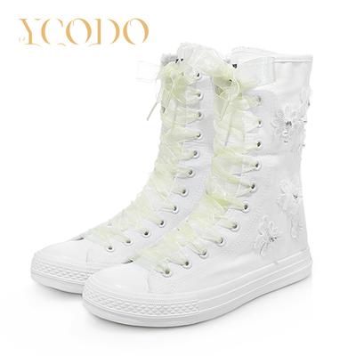 2023, женская повседневная парусиновая обувь на весну/лето/осень, модные парусиновые ботинки на шнуровке для девочек-студентов и лепестки