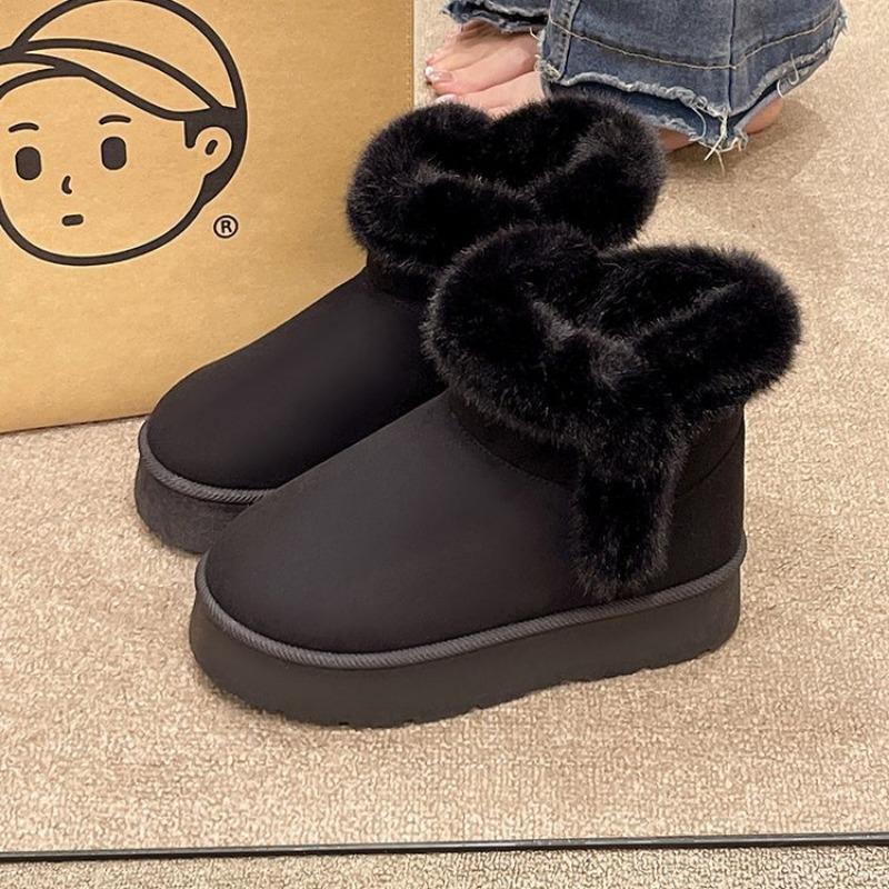 Large Size Snow Boots for Women, Winter Piled and Thickened Cotton Boots, Cotton Shoes for Women