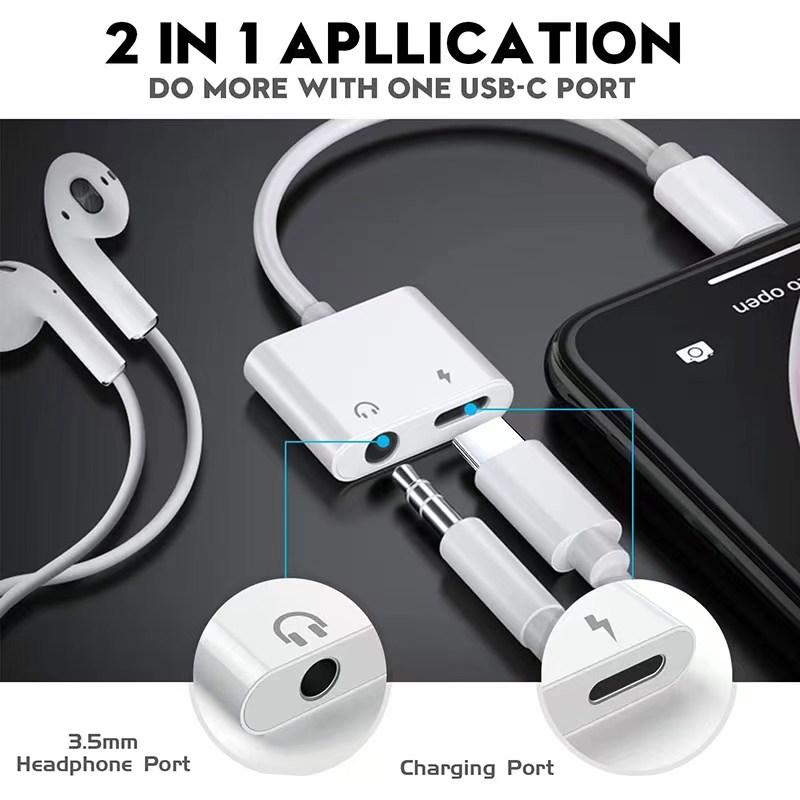 PD 18W Type-C DAC Digital Adapter 2 In 1 Splitter for Google Xiaomi Realme USB C To 3.5 Jack Earphone Audio Cable