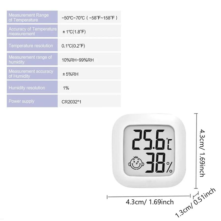 Digital LCD Thermometer Hygrometer, Mini Temperature Humidity Monitor for Home, Rooms and Vehicles