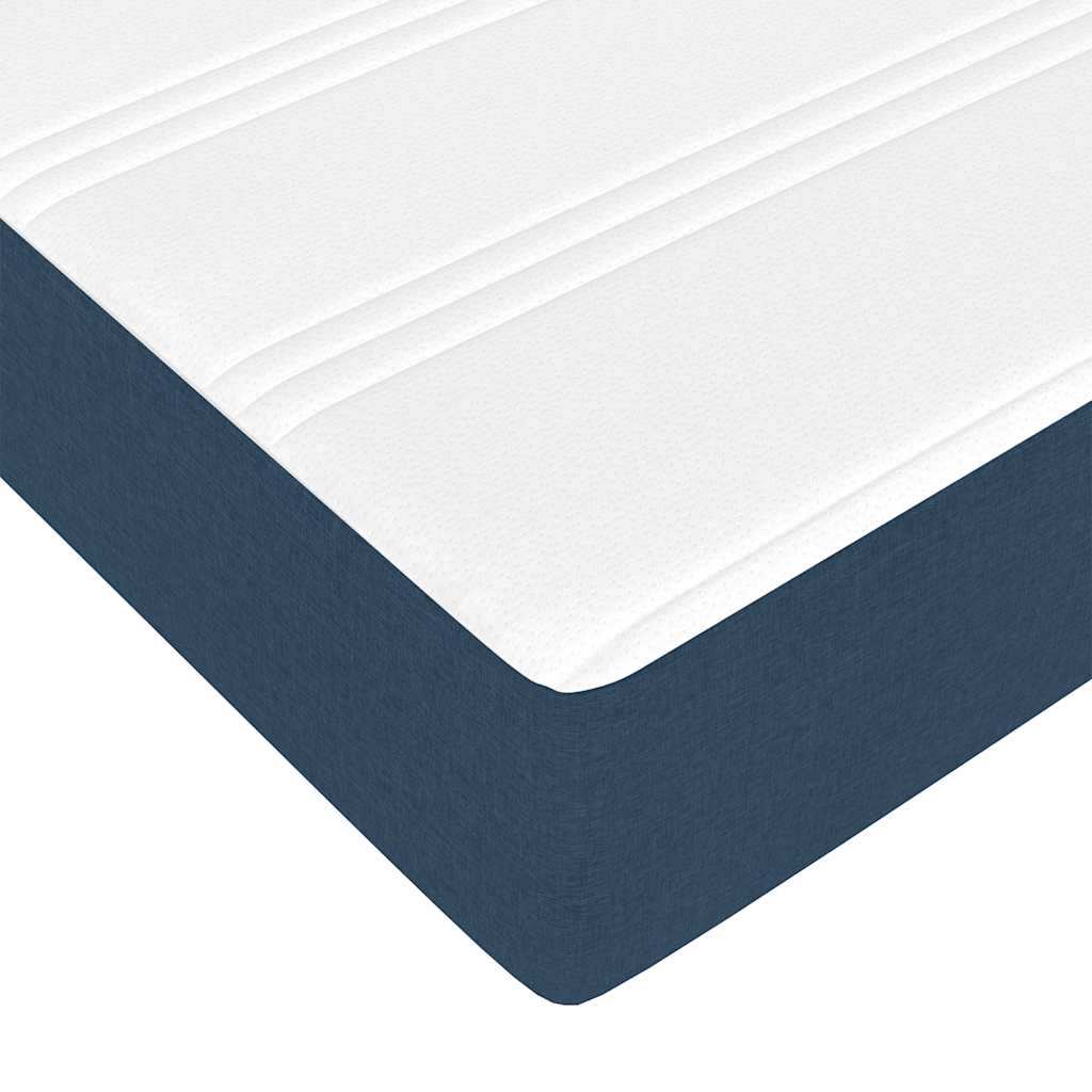 Ottoman Bed with Mattress Blue 180x200 cm Fabric