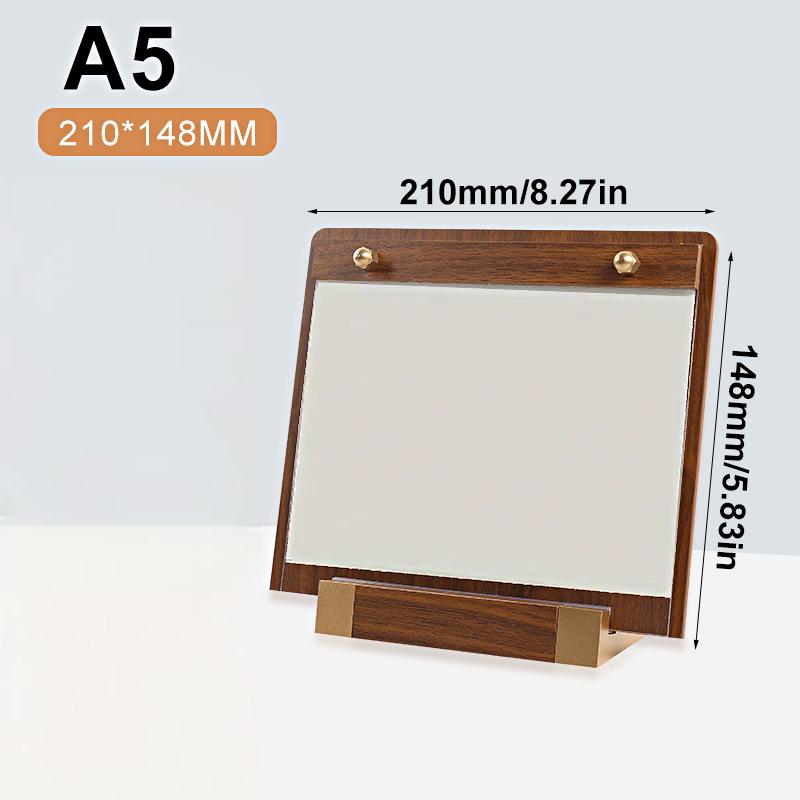 1 шт. Прозрачная панель Доска для отображения цены Основа из орехового дерева Ресторан Палатка Держатель для вывесок Вывески с металлической отделкой Ужин A4 A5 A6