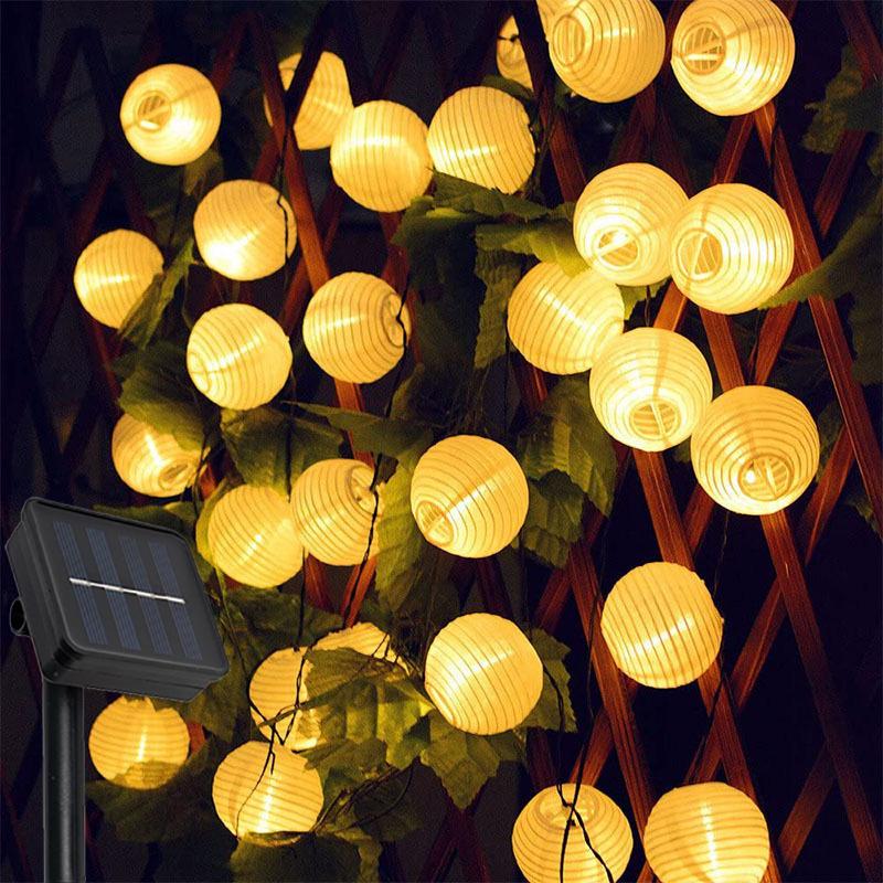 Solar LED String Lights Outdoor Lantern Fairy String Lights 8 Mode Lighting Camping Lamp for Patio Wedding Party Christmas Decor