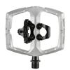 XPEDO Bicycle Pedals AMBIX Left and Right Set Mountain Bike Road Bike Binding One Side Flat One Side SPD Chromoly Spindle Silver XTF03AC0SI