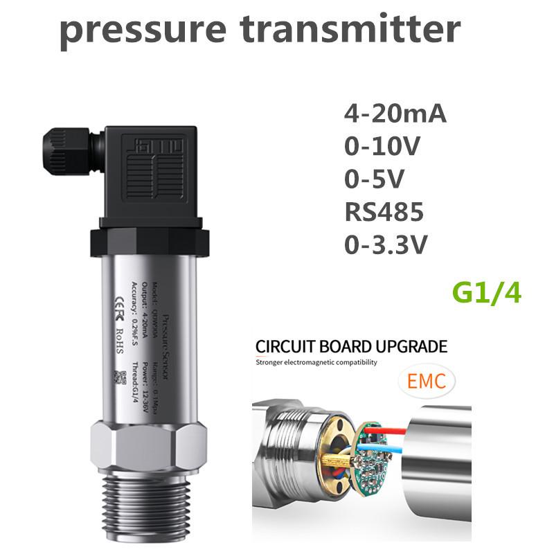 G1/4" 10bar 20bar Pressure Sensor 4-20mA 0-3.3V Pressure Transmitter 4-20mA 0-10V 0-5V RS485 Digital Pressure Sensor Transducer