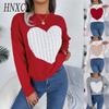 Autumn and Winter Twisted Heart Long-sleeved Pullover Sweater for Valentine's Day Women's Wear