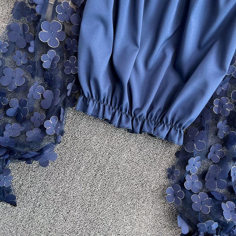 Шифоновая рубашка на одно плечо, прозрачная сетчатая строчка, свободная талия, укороченный топ с открытыми плечами, женские топы