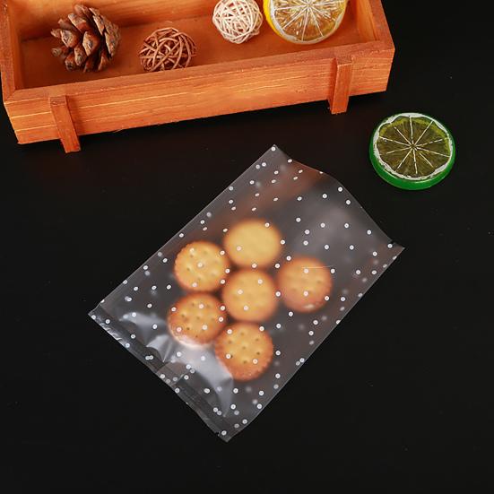 100 шт./упак., пакеты с машинной запечаткой, прозрачные водонепроницаемые пластиковые пакеты с белой точкой, вакуумный упаковщик, мешок для хранения печенья и еды для кухни