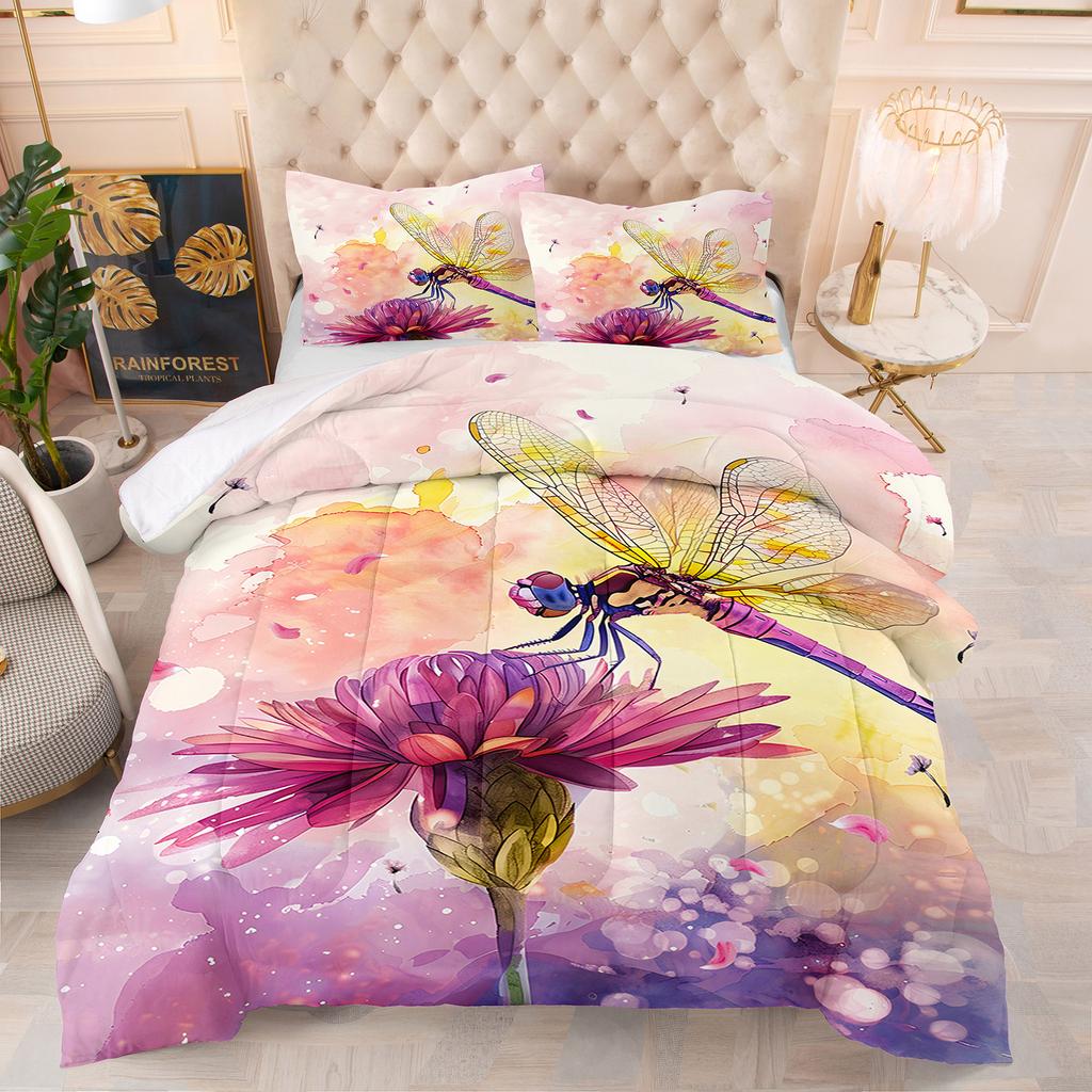 Comforter Flowers Animal Theme Home Comforter Quilted Blanket Goose Down Duvet Quilt 100% Polyester King Queen 3D Blanket Size Twin