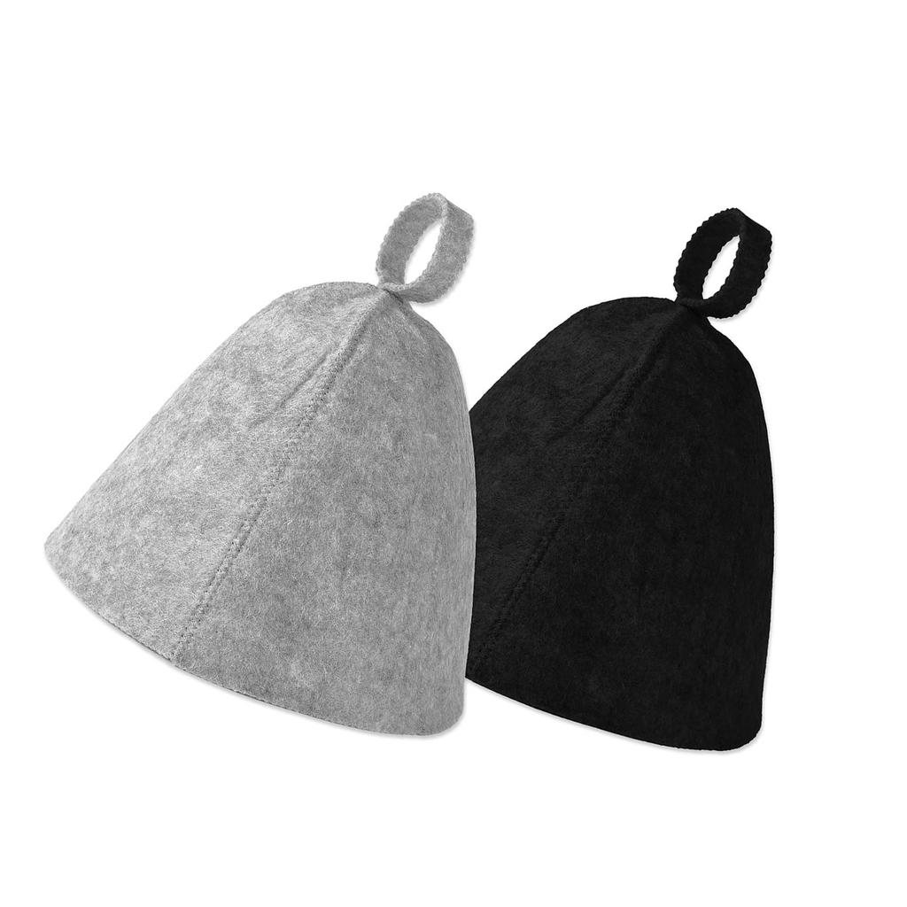 2PCS Sauna Hats Felted Wool Caps Spas Headwear High Temperature Resistant Hat Perfect for Steam Baths and Showers