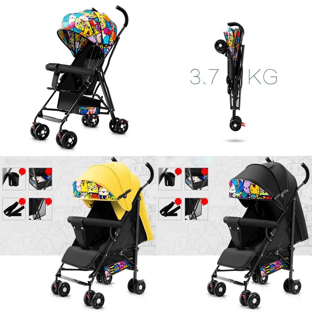 Портативная коляска для малышей, сидеть или лежать, складная прогулочная коляска, регулируемая спинка