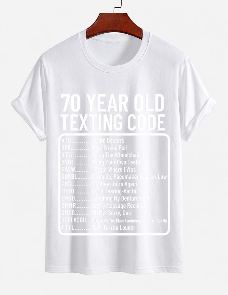 2026 New Pure Cotton Tshirt Elderly Humor Text Meme Print Tshirt Casual Crew Neck Short Sleeve Street Style Top
