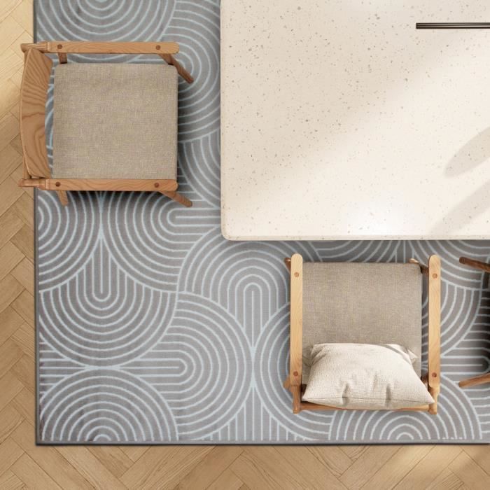 Tapis salon à relief moderne beige sable 120x160