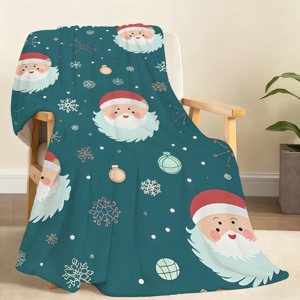 M Merry Christmas Santa Claus Blanket For Soft Throw Blanket for Picnic Bed Sofa Home Bedroom Cozy Warm Comfortable