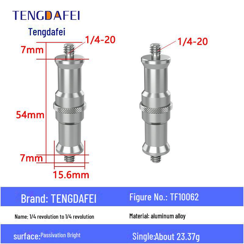 Адаптер для штатива с креплением на стойку для освещения и поворота камеры с резьбой 1/4" на 3/8" на M4/M5/M6/M8