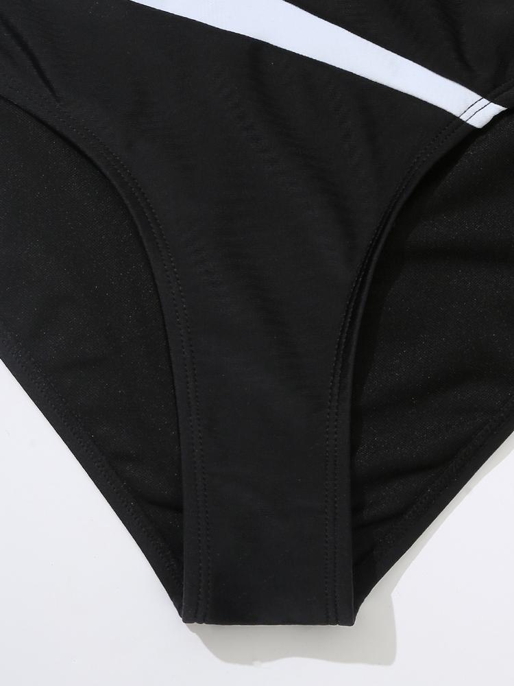 Новый женский слитный купальник из неровной контрастной пигментированной ткани, с талией сзади, большим U-образным вырезом, модный и сексуальный.