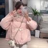 2024 новая маленькая пуховая хлопковая одежда женская короткая утолщенная роговая пряжка хлебная одежда студенческая молочная куртка huhu