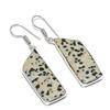 Natural Dalmation Jasper Gemstone 925 Sterling Silver Jewelry Earring 1.97" L2N18