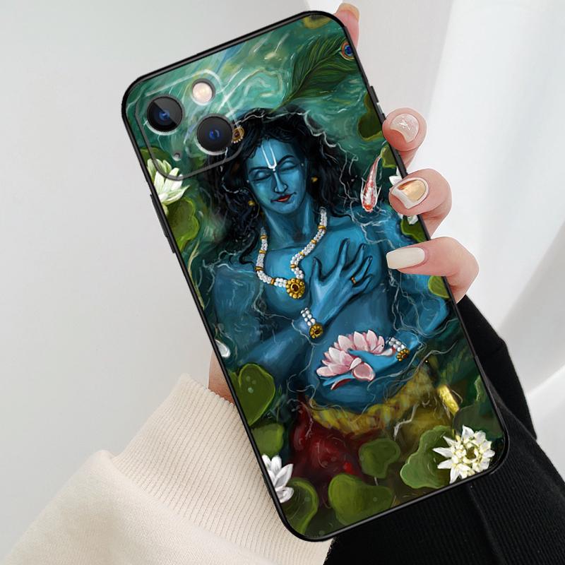 Indian God Lord Krishna Phone Case For iPhone 11 12 13 14 15 16 Pro XS Max Mini Cover For iPhone X XR Plus Back Case