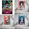 Samurai Anime Girl Abstract Background Cloth Home Wall Decoration Tapestry Office Living Room Tapestry