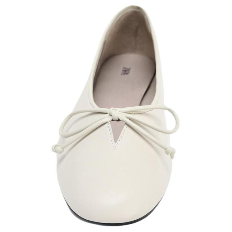 Zara Elegant Fashion Casual Flats Women Flats Off-White 1510611002