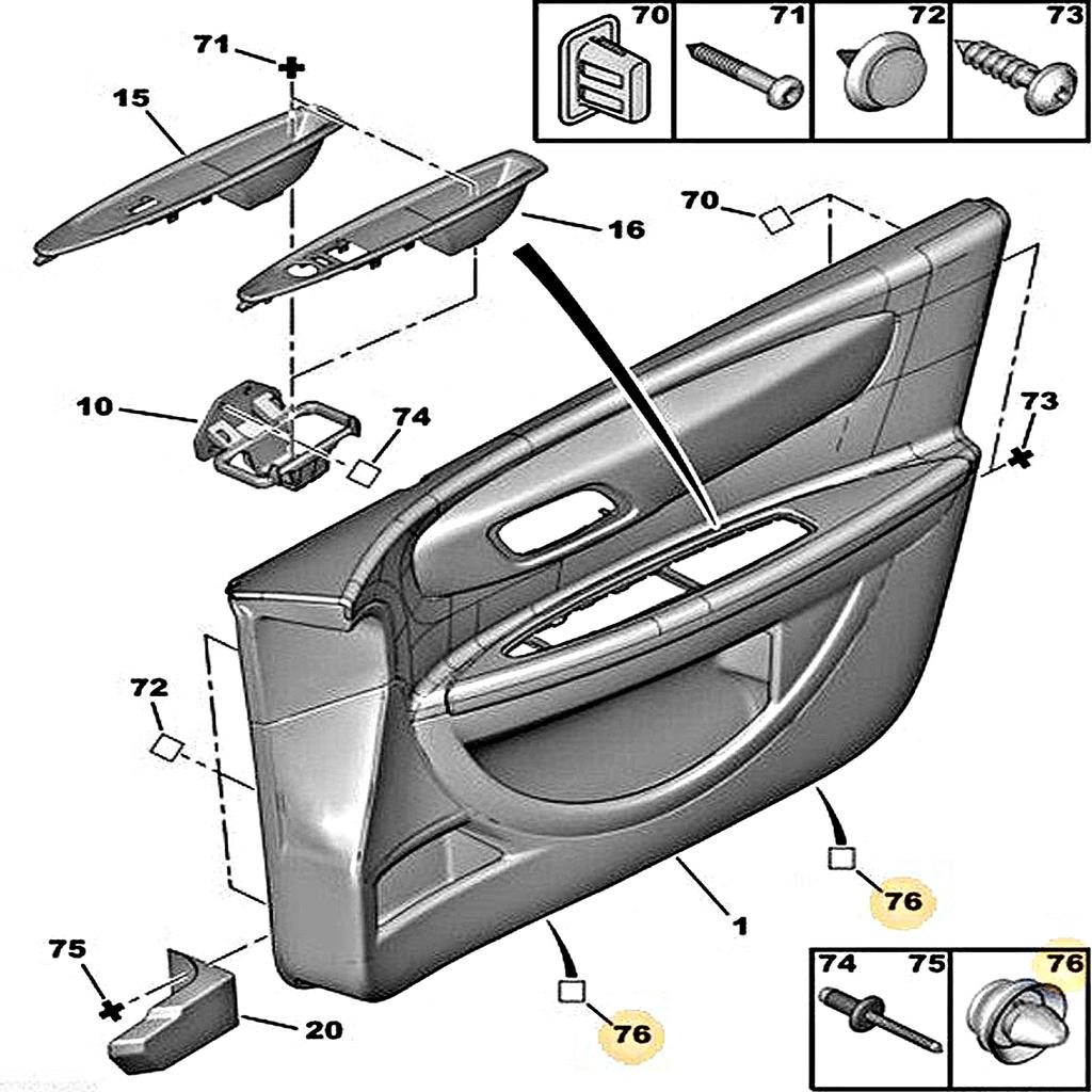 20 шт. зажимы для отделки внутренней карты двери автомобиля, монтажные фиксаторы для Peugeot Citroen Renault OE #9345ZN, замена автомобиля