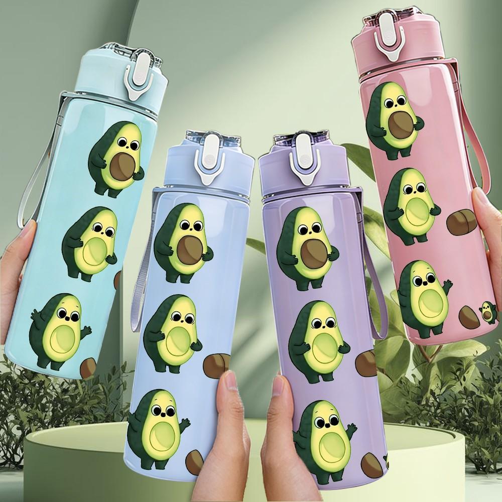 1PC Stacked Turtle Animal Cartoon Print 750ml Color Plastic Sports Water Bottle Leakproof Flip Straw Lid Suitable for Sports Office Home Use