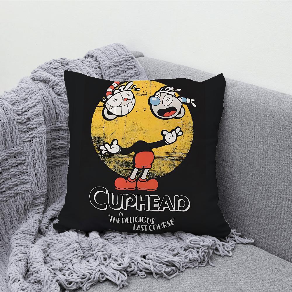 Игра для двух игроков Co Op Чехол на подушку C-Cuphead Мягкий чехол-подушка для декора дивана в деревенском стиле Домашние украшения и Защитный чехол на подушку