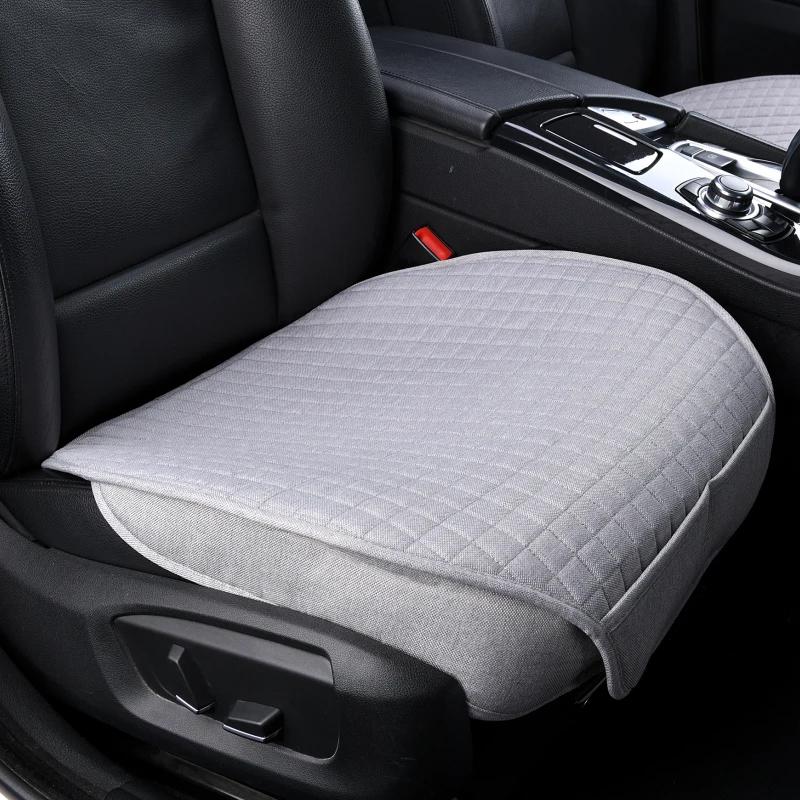 SEAMETAL Flax Car Seat Cover Four Seasons Front Linen Fabric Cushion Breathable Seat Protector Mat Pad