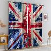 Шторы Блэкаут с Мазками в Стиле Гранж Union Jack, 2 Панели, Винтажные Шторы с Изображением Британского Флага UK, Разбрызганные Краской, Отличный Декор для Спальни