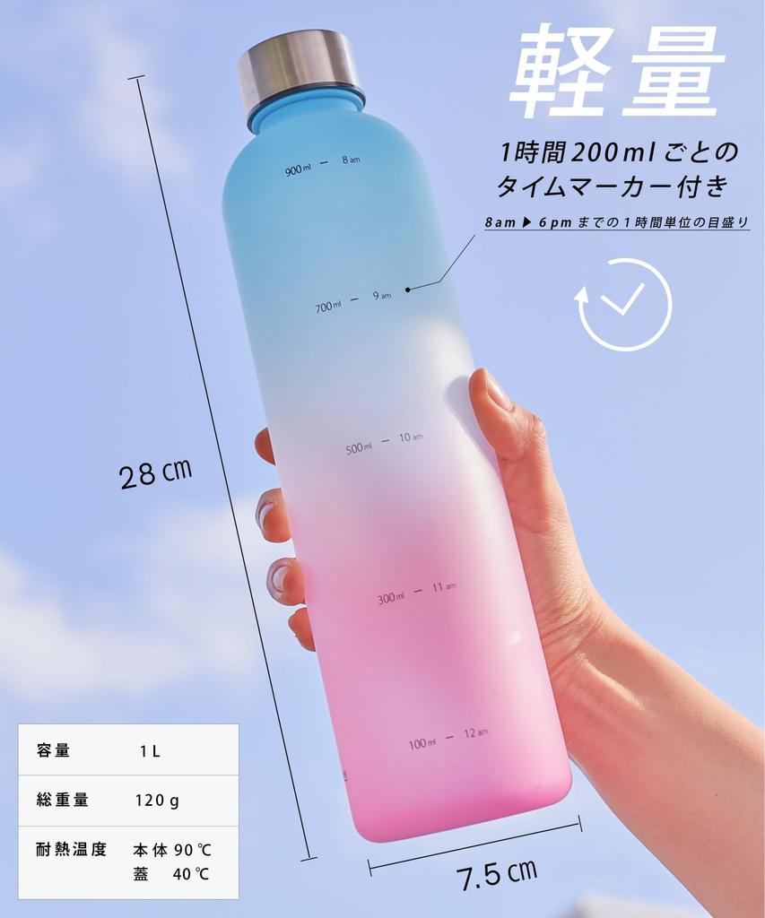 Бутылка для воды с маркером Time 1 Grey [TRIP.INN], литр, легкая, стильная,