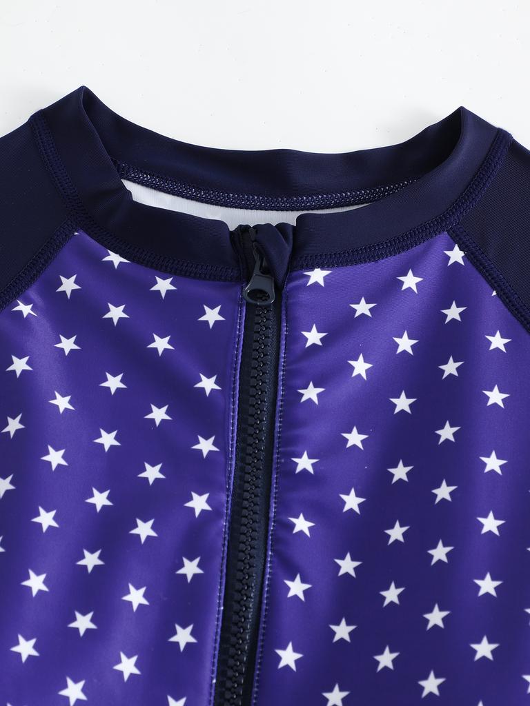 Fashion Women's Long Sleeve Printed One Piece Surf Swimsuit Bikini Summer Beachwear