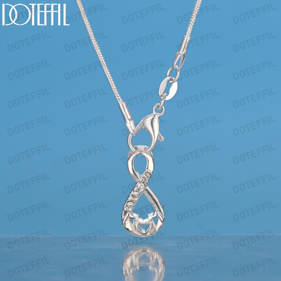 925 Sterling Silver Heart-shaped Zircon Pendant Necklace Fashionable Wedding Jewelry