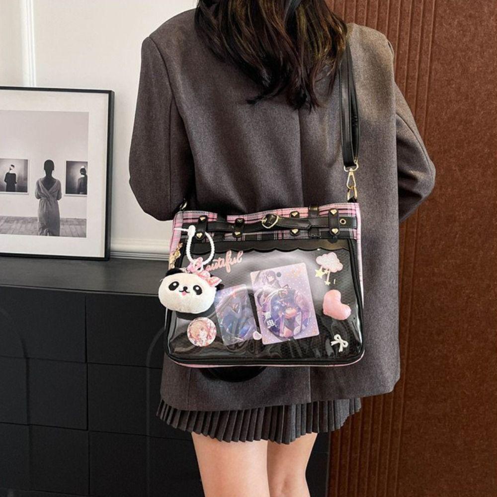 Y2K Cartoon Anime Itabag Large Capacity Transparent Shoulder Bag Creative JK Crossbody Bag Outdoor