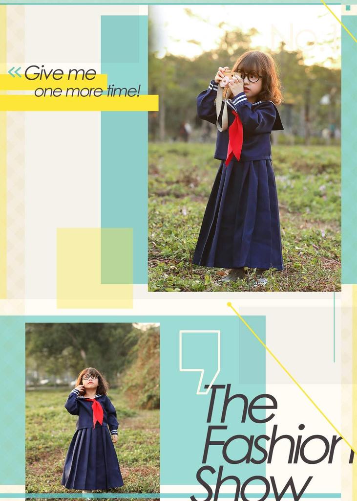 Sailor Uniform Halloween Long Long Sukeban Plus Cute Navy Costume Cultural Performances Kids' Costume, Sleeves, Sleeves, Style, Size, Blue, Kids'