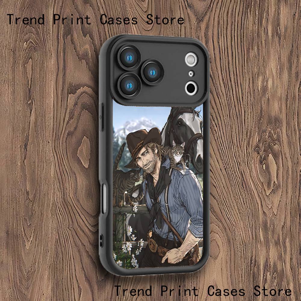 A-Arthur M-Morgan Phone Case For iPhone 17,16,15,14,13,12,11,Pro,Max,Plus,X,XS,SE4,E,Mini Black Thickened border Case