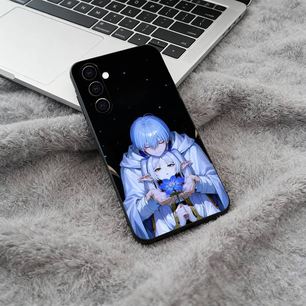 B-Beyond Journey F-Frieren And Fern Soft Silicone phone Case for Samsung Galaxy A73/A71/A72/A70/A53/A52/A51 - Black