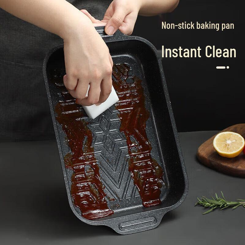 Овальная сковорода для запекания рыбы из углеродистой стали с антипригарным покрытием и крышкой