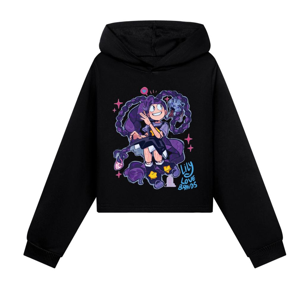 5625 Kids Girls Lily Lovebraids Printed Short Regular Fit Long Sleeves Hoodies